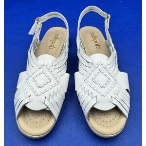 Softspots Womens Tela White Slingback Sandals Shoes 8 SS Super Slim